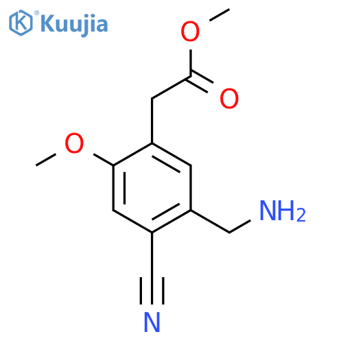 Methyl 5-aminomethyl-4-cyano-2-methoxyphenylacetate structure