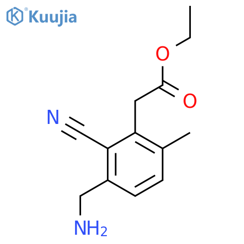Ethyl 3-aminomethyl-2-cyano-6-methylphenylacetate structure