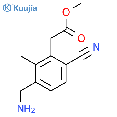 Methyl 3-aminomethyl-6-cyano-2-methylphenylacetate structure