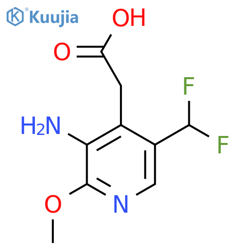 3-Amino-5-(difluoromethyl)-2-methoxypyridine-4-acetic acid structure