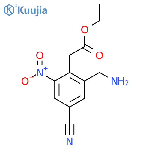 Ethyl 2-aminomethyl-4-cyano-6-nitrophenylacetate structure