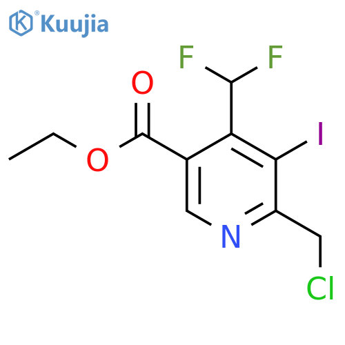 Ethyl 2-(chloromethyl)-4-(difluoromethyl)-3-iodopyridine-5-carboxylate structure