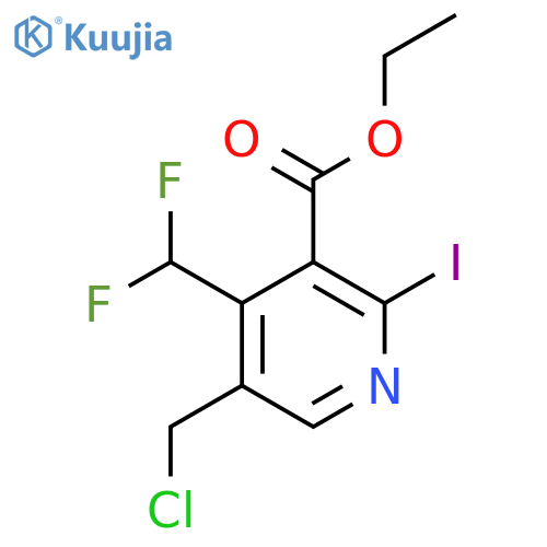 Ethyl 5-(chloromethyl)-4-(difluoromethyl)-2-iodopyridine-3-carboxylate structure