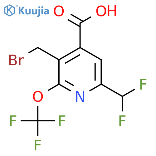 3-(Bromomethyl)-6-(difluoromethyl)-2-(trifluoromethoxy)pyridine-4-carboxylic acid structure