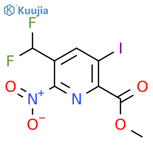 Methyl 3-(difluoromethyl)-5-iodo-2-nitropyridine-6-carboxylate structure