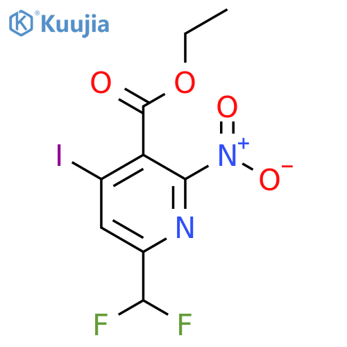 Ethyl 6-(difluoromethyl)-4-iodo-2-nitropyridine-3-carboxylate structure