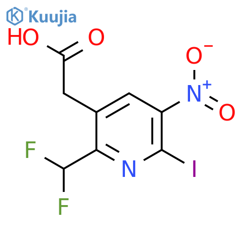 2-(Difluoromethyl)-6-iodo-5-nitropyridine-3-acetic acid structure