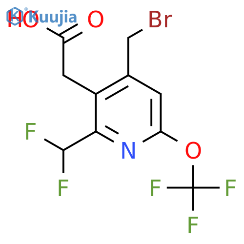 4-(Bromomethyl)-2-(difluoromethyl)-6-(trifluoromethoxy)pyridine-3-acetic acid structure