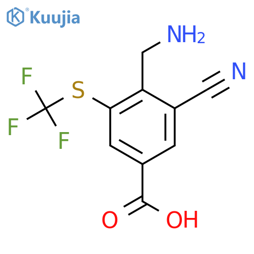 4-Aminomethyl-3-cyano-5-(trifluoromethylthio)benzoic acid structure