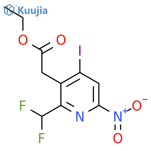 Ethyl 2-(difluoromethyl)-4-iodo-6-nitropyridine-3-acetate structure
