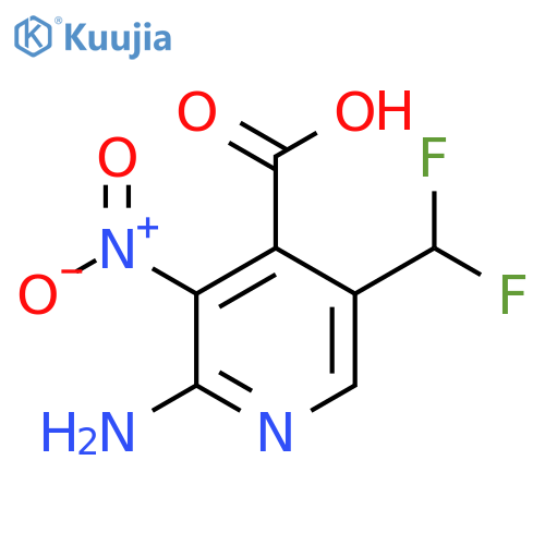 2-Amino-5-(difluoromethyl)-3-nitropyridine-4-carboxylic acid structure