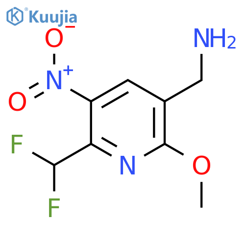 3-(Aminomethyl)-6-(difluoromethyl)-2-methoxy-5-nitropyridine structure