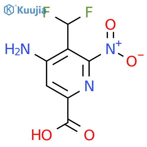 4-Amino-3-(difluoromethyl)-2-nitropyridine-6-carboxylic acid structure