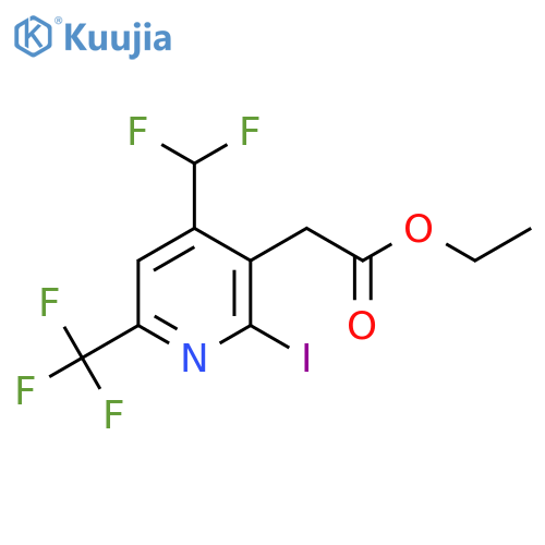 Ethyl 4-(difluoromethyl)-2-iodo-6-(trifluoromethyl)pyridine-3-acetate structure