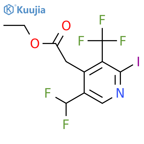 Ethyl 5-(difluoromethyl)-2-iodo-3-(trifluoromethyl)pyridine-4-acetate structure