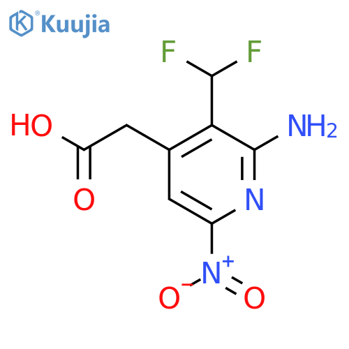 2-Amino-3-(difluoromethyl)-6-nitropyridine-4-acetic acid structure
