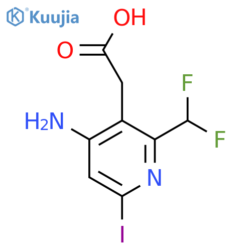 4-Amino-2-(difluoromethyl)-6-iodopyridine-3-acetic acid structure