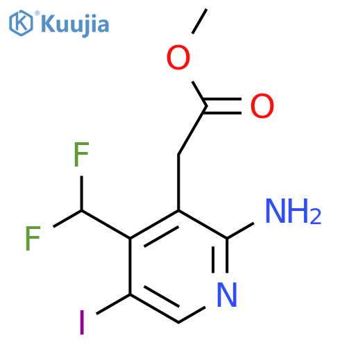 Methyl 2-amino-4-(difluoromethyl)-5-iodopyridine-3-acetate structure