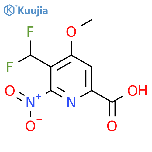 3-(Difluoromethyl)-4-methoxy-2-nitropyridine-6-carboxylic acid structure