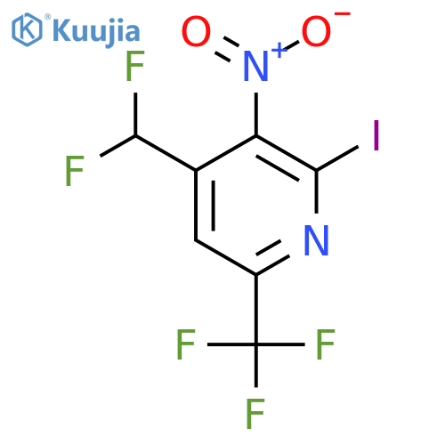 4-(Difluoromethyl)-2-iodo-3-nitro-6-(trifluoromethyl)pyridine structure