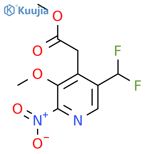 Methyl 5-(difluoromethyl)-3-methoxy-2-nitropyridine-4-acetate structure