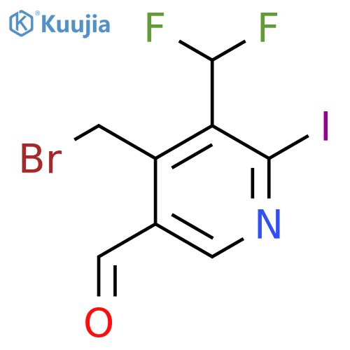 4-(Bromomethyl)-3-(difluoromethyl)-2-iodopyridine-5-carboxaldehyde structure