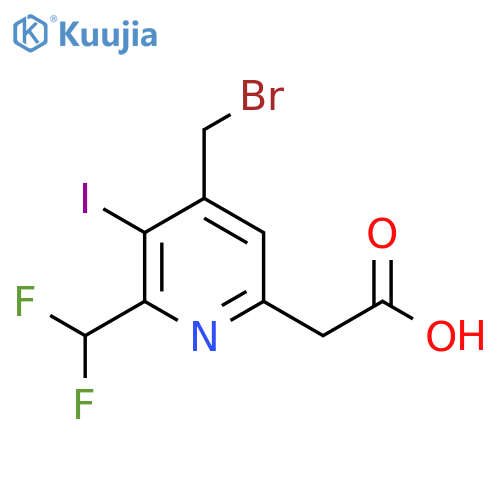 4-(Bromomethyl)-2-(difluoromethyl)-3-iodopyridine-6-acetic acid structure
