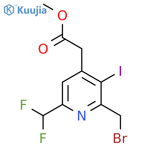 Methyl 2-(bromomethyl)-6-(difluoromethyl)-3-iodopyridine-4-acetate structure