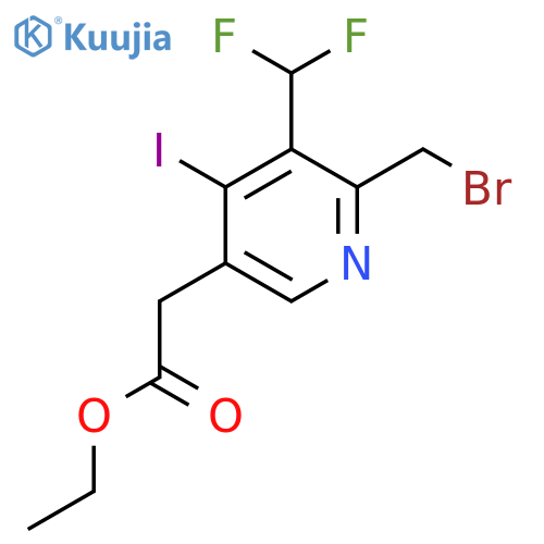Ethyl 2-(bromomethyl)-3-(difluoromethyl)-4-iodopyridine-5-acetate structure
