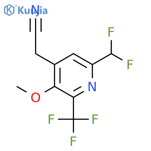 6-(Difluoromethyl)-3-methoxy-2-(trifluoromethyl)pyridine-4-acetonitrile structure