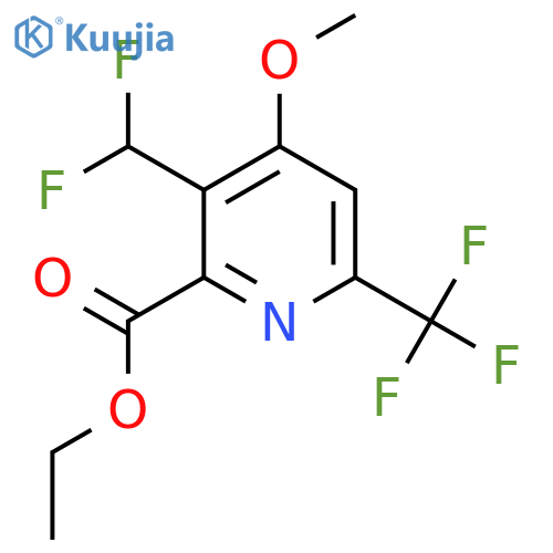 Ethyl 3-(difluoromethyl)-4-methoxy-6-(trifluoromethyl)pyridine-2-carboxylate structure