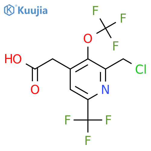2-(Chloromethyl)-3-(trifluoromethoxy)-6-(trifluoromethyl)pyridine-4-acetic acid structure
