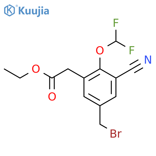 Ethyl 5-bromomethyl-3-cyano-2-(difluoromethoxy)phenylacetate structure