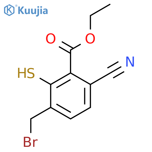 Ethyl 3-bromomethyl-6-cyano-2-mercaptobenzoate structure