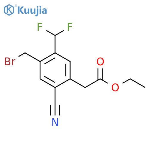 Ethyl 4-bromomethyl-2-cyano-5-(difluoromethyl)phenylacetate structure
