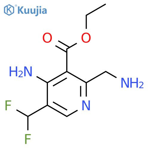 Ethyl 4-amino-2-(aminomethyl)-5-(difluoromethyl)pyridine-3-carboxylate structure