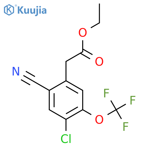 Ethyl 4-chloro-2-cyano-5-(trifluoromethoxy)phenylacetate structure