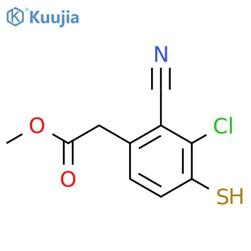 Methyl 3-chloro-2-cyano-4-mercaptophenylacetate structure