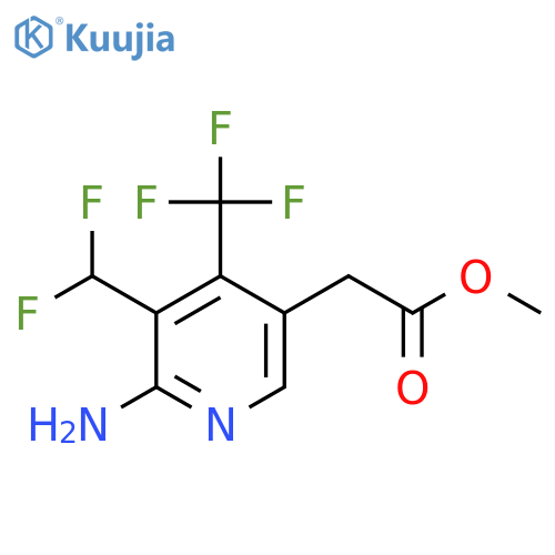Methyl 2-amino-3-(difluoromethyl)-4-(trifluoromethyl)pyridine-5-acetate structure