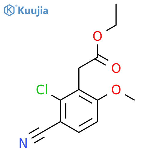 Ethyl 2-chloro-3-cyano-6-methoxyphenylacetate structure