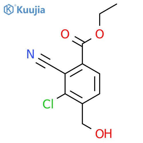 Ethyl 3-chloro-2-cyano-4-(hydroxymethyl)benzoate structure