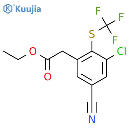 Ethyl 3-chloro-5-cyano-2-(trifluoromethylthio)phenylacetate structure