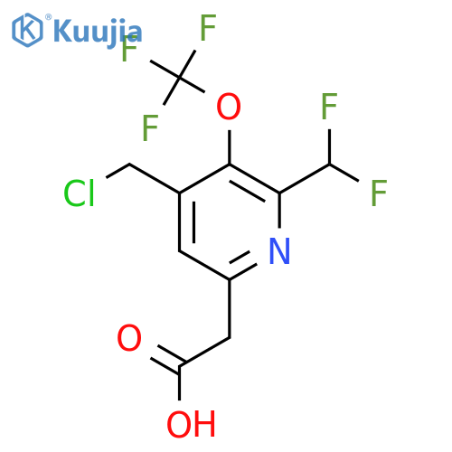 4-(Chloromethyl)-2-(difluoromethyl)-3-(trifluoromethoxy)pyridine-6-acetic acid structure