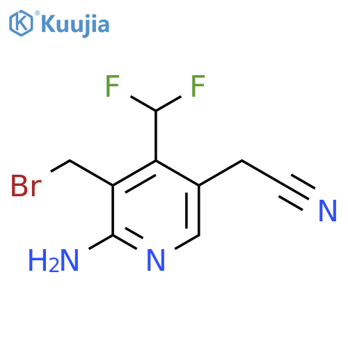 2-Amino-3-(bromomethyl)-4-(difluoromethyl)pyridine-5-acetonitrile structure