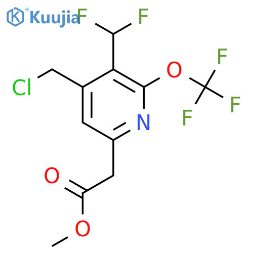 Methyl 4-(chloromethyl)-3-(difluoromethyl)-2-(trifluoromethoxy)pyridine-6-acetate structure