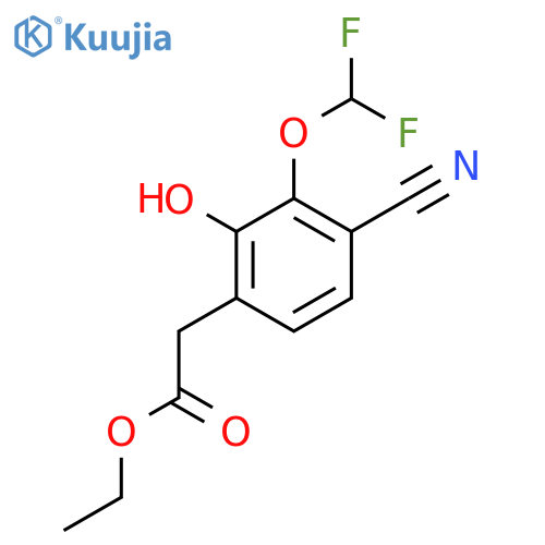Ethyl 4-cyano-3-difluoromethoxy-2-hydroxyphenylacetate structure