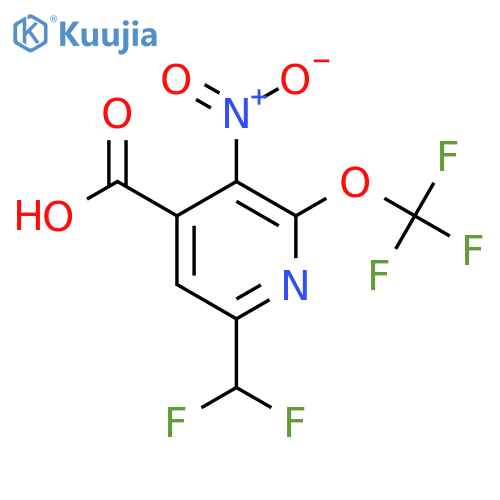 6-(Difluoromethyl)-3-nitro-2-(trifluoromethoxy)pyridine-4-carboxylic acid structure