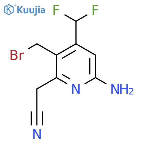 6-Amino-3-(bromomethyl)-4-(difluoromethyl)pyridine-2-acetonitrile structure
