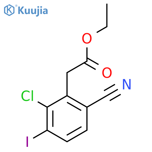 Ethyl 2-chloro-6-cyano-3-iodophenylacetate structure