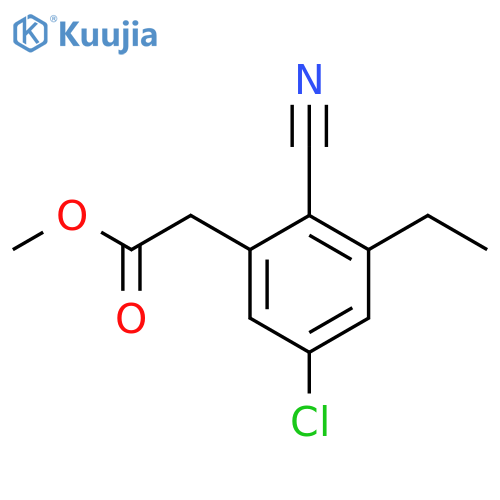 Methyl 5-chloro-2-cyano-3-ethylphenylacetate structure